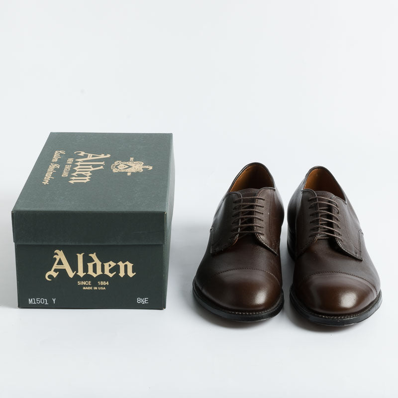 ALDEN - M1501Y - Derby con puntale forma ergonomica - Vitello Marrone Scarpe Uomo Alden