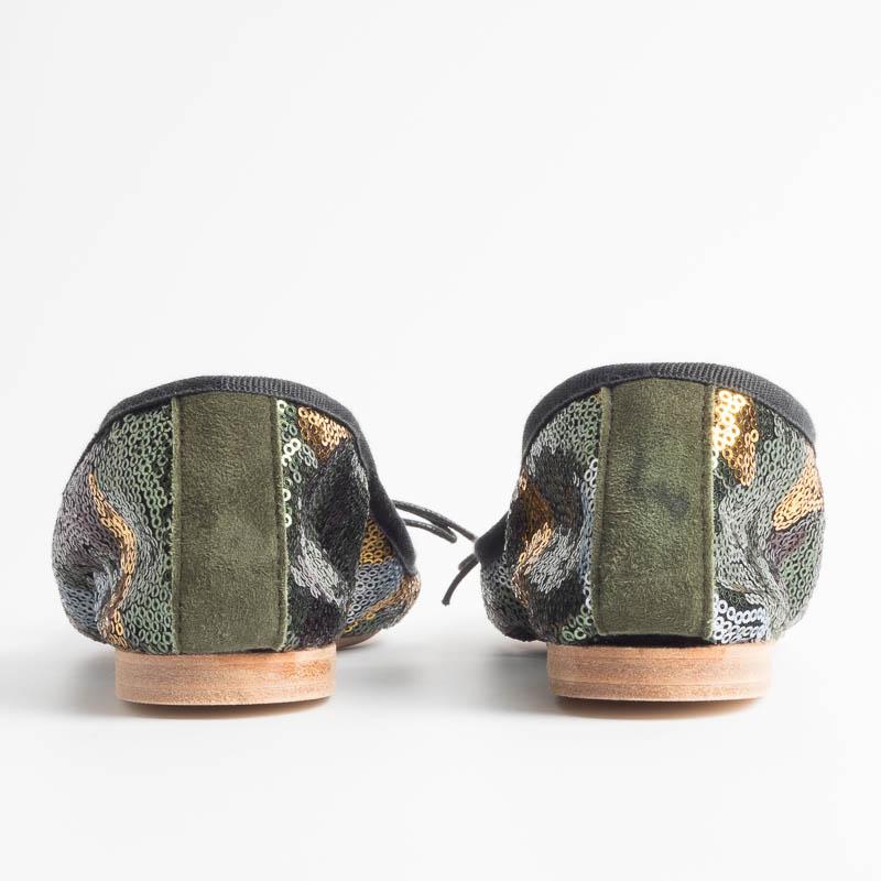 BY A. - 4111 Ballerina - Paillettes Militare Scarpe Donna BY A