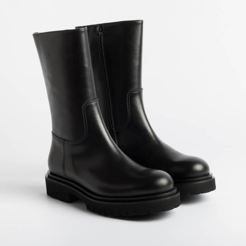 ANNA F - Ankle boot - 9725 - Natur Black Women's Shoes Anna F.