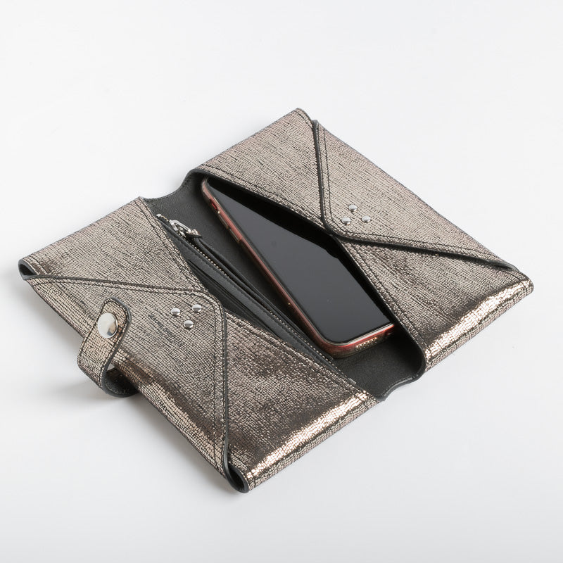 JEROME DREYFUSS - Portafoglio porta cellulare - Lamè argento Accessori Donna Jerome Dreyfuss