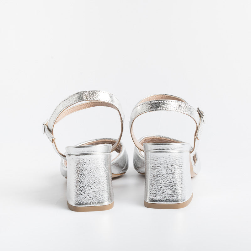 Cappelletto 1948 - Sandalo Anika7 - Laminato Argento Scarpe Donna CAPPELLETTO 1948