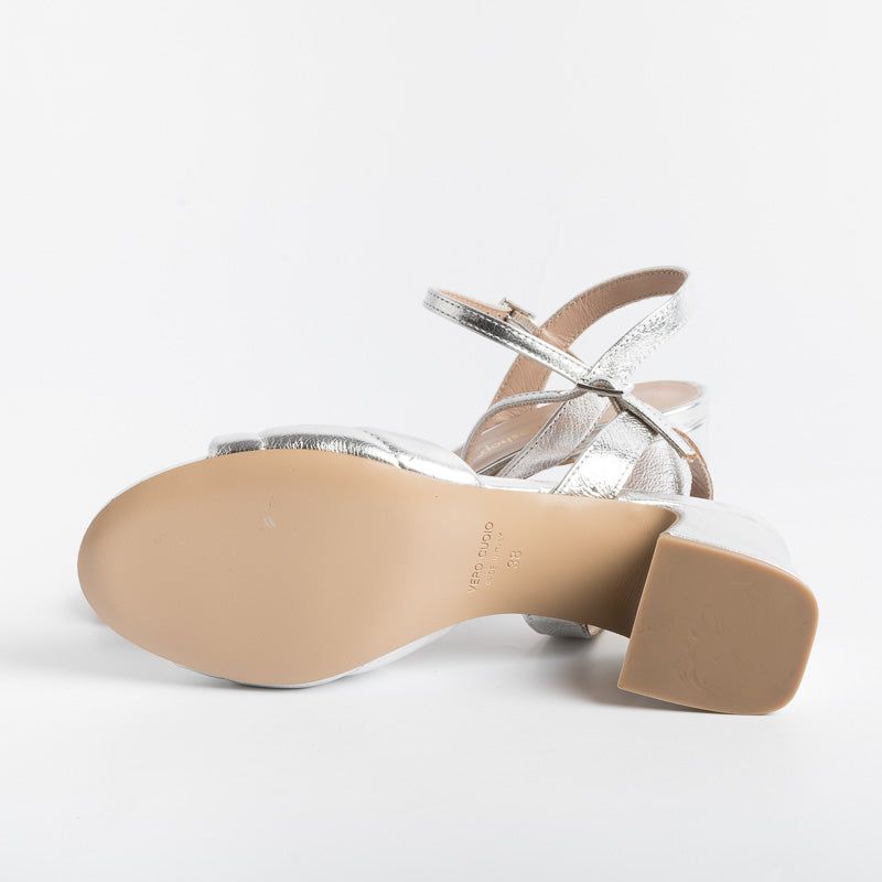 Cappelletto 1948 - Sandalo Anika7 - Laminato Argento Scarpe Donna CAPPELLETTO 1948