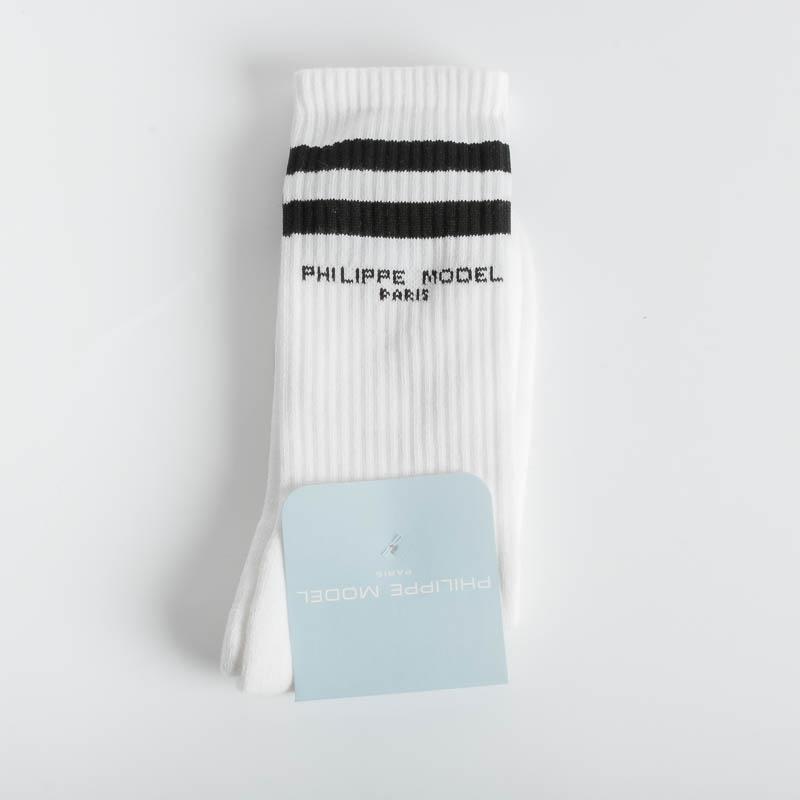 PHILIPPE MODEL - ANTN Calzini - Limited Edition Scarpe Donna Philippe Model Paris BIANCO RIGA NERA