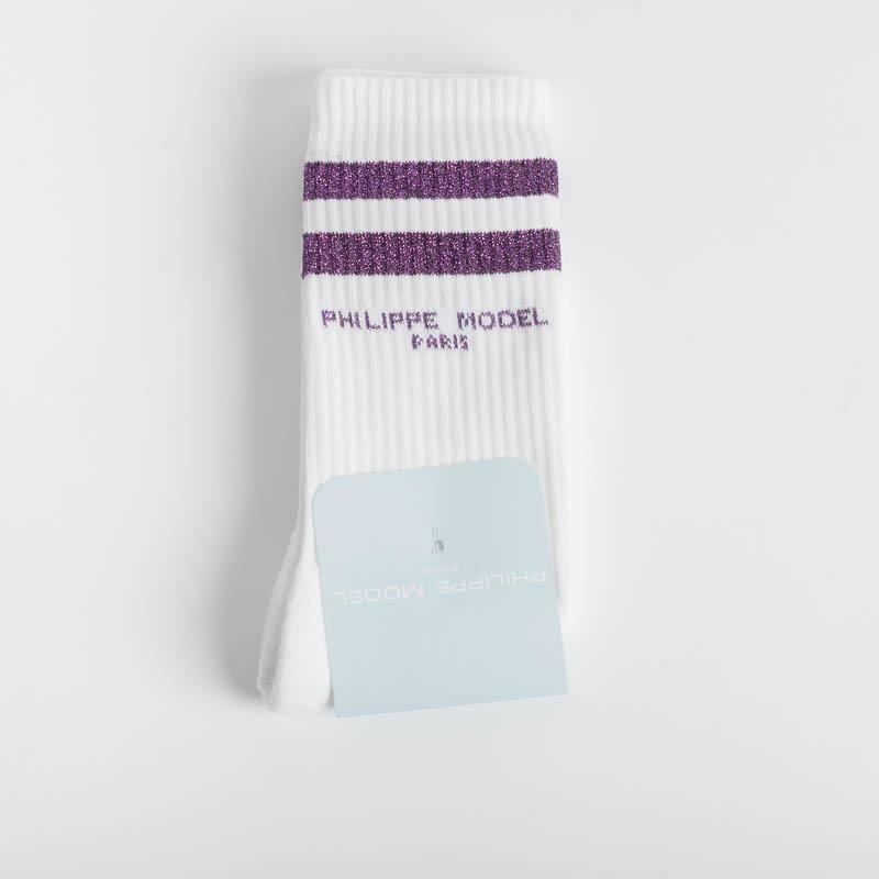 PHILIPPE MODEL - ANTN Calzini - Limited Edition Scarpe Donna Philippe Model Paris BIANCO RIGA VIOLA