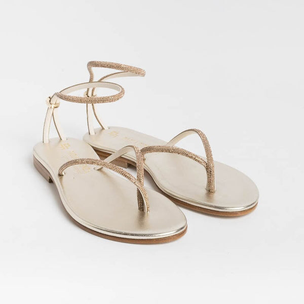 PAOLA FIORENZA - Sandali bassi infradito FD03 - Ambra Platino Scarpe Donna PAOLA FIORENZA