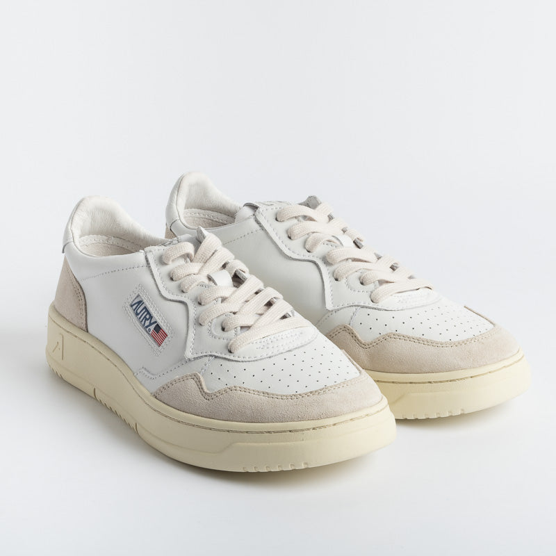 AUTRY AULM LS33 - LOW MAN LEAT / SUEDE - White / White Men's Shoes AUTRY - Men's collection