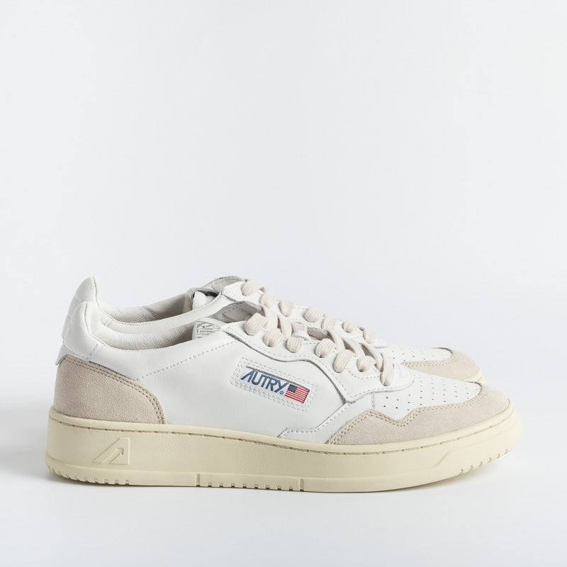 AUTRY AULM LS33 - LOW MAN LEAT / SUEDE - White / White Men's Shoes AUTRY - Men's collection