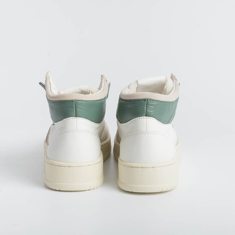 AUTRY AUMM GS11 - MID MAN GOAT / SUEDE - White / Green Men's Shoes AUTRY - Men's collection