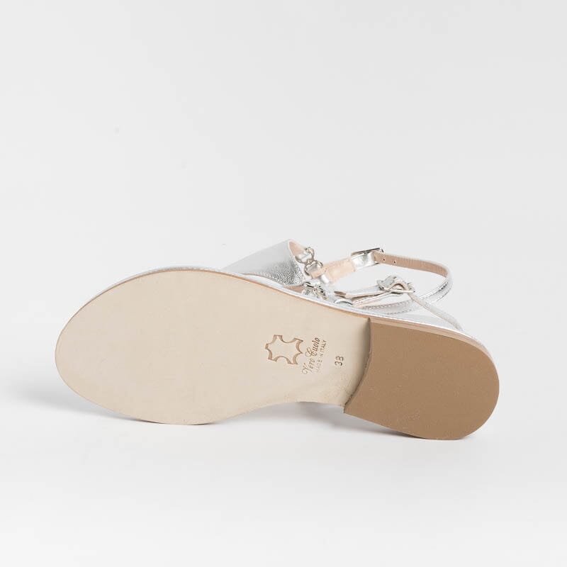 PAOLA FIORENZA - Sandali bassi infradito Triangolo - Argento Scarpe Donna PAOLA FIORENZA