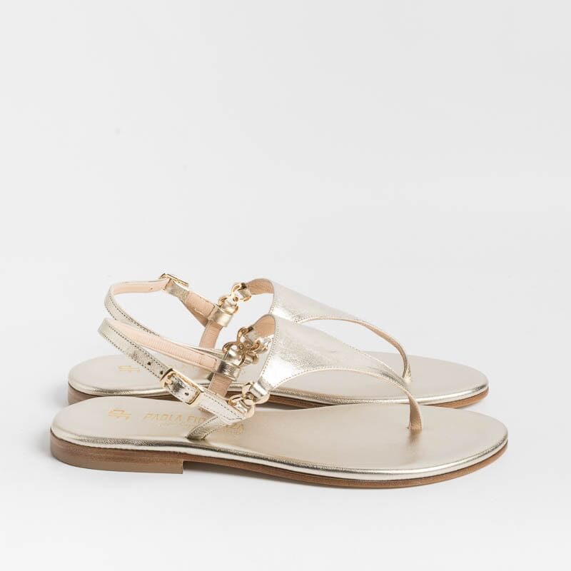 PAOLA FIORENZA - Sandali bassi infradito Triangolo - Platino Scarpe Donna PAOLA FIORENZA