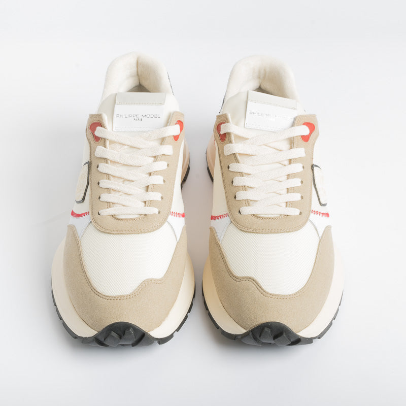 PHILIPPE MODEL - ATLU WP02 - Antibes - Beige/ Rosso Scarpe Uomo Philippe Model Paris