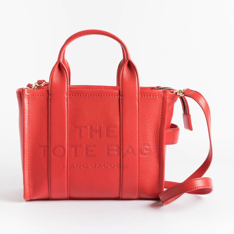 MARC JACOBS - H009L01SP21- The Leather Mini Tote Bag - True Red Borse Marc Jacobs