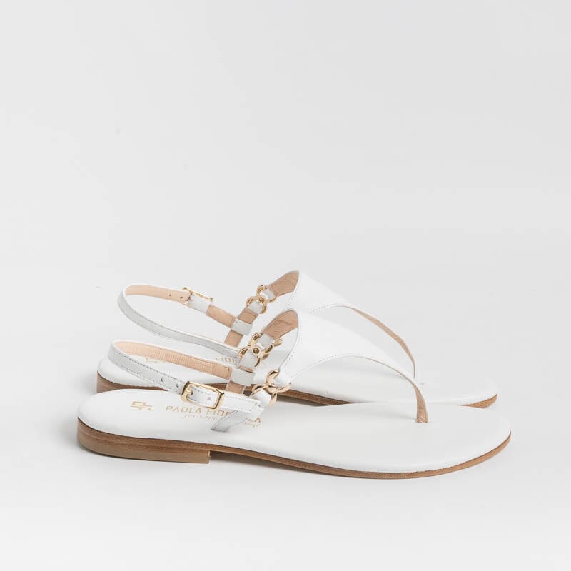 PAOLA FIORENZA - Sandali bassi infradito Triangolo - Bianco Scarpe Donna PAOLA FIORENZA