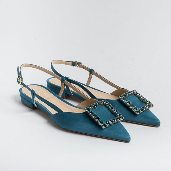 ROBERTO FESTA - Sling Back - Modello Lavanda - Seta Marino Scarpe Donna Roberto Festa
