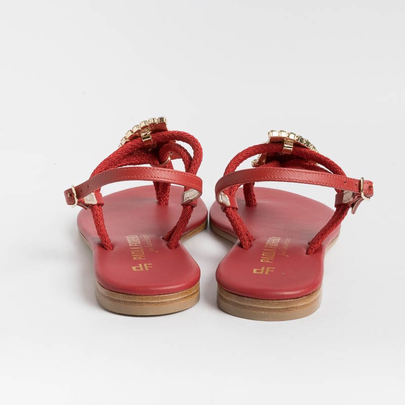PAOLA FIORENZA - Flat Thong Sandals - FB1001 - Red Women's Shoes PAOLA FIORENZA