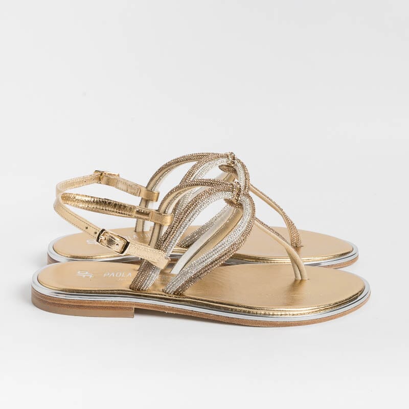 PAOLA FIORENZA - Sandalo infradito - SS2353 - Ambra Cristal Platino Scarpe Donna PAOLA FIORENZA