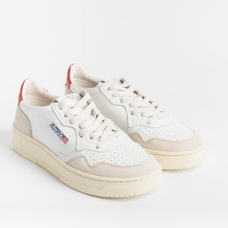 AUTRY LS43 - LOW WOM ALL LEAT/SUEDE - Bianco/Rosso Scarpe Donna AUTRY - Collezione donna