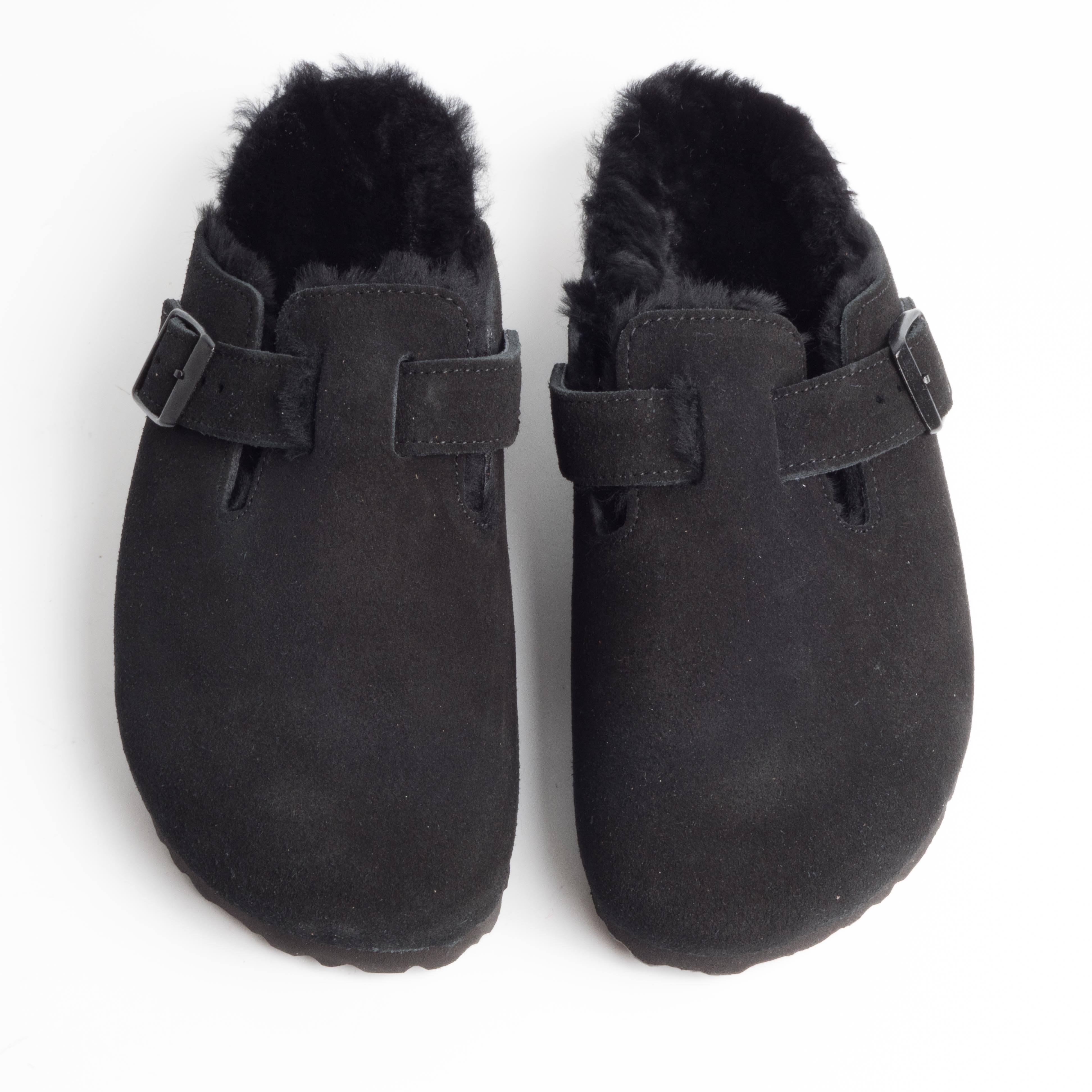 BIRKENSTOCK - 259883 - BOSTON FUR - Black Scarpe Donna BIRKENSTOCK