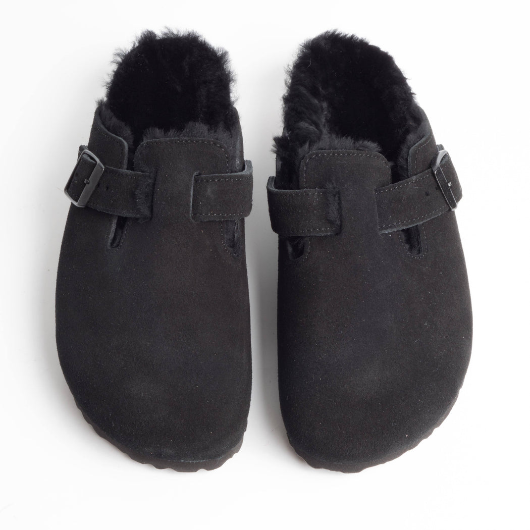 BIRKENSTOCK - 259883 - BOSTON FUR - Black Scarpe Donna BIRKENSTOCK