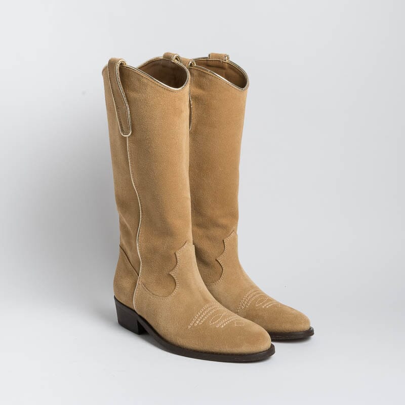VIA ROMA 15 - Boot - 3710 - Velor Whiskey Women's Shoes Via Roma 15
