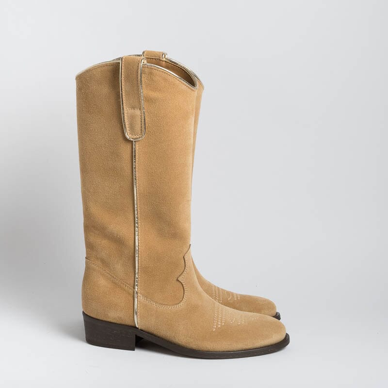 VIA ROMA 15 - Boot - 3710 - Velor Whiskey Women's Shoes Via Roma 15