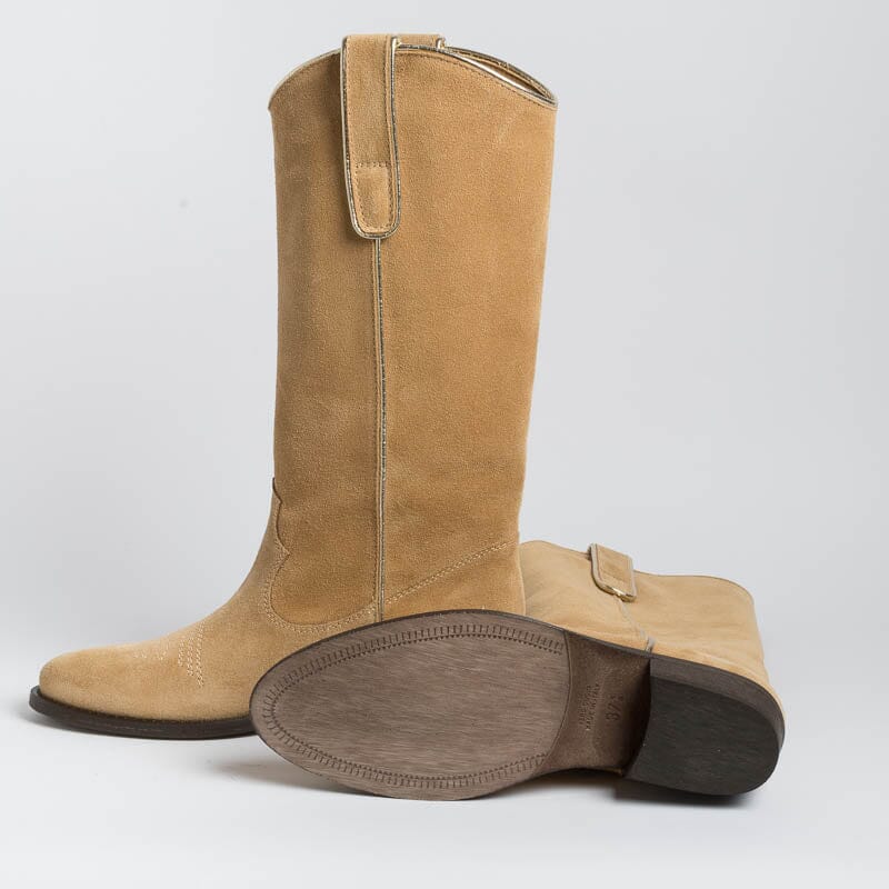 VIA ROMA 15 - Boot - 3710 - Velor Whiskey Women's Shoes Via Roma 15