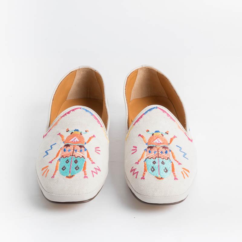 HENDERSON - Loafer - Nefertiti - Beige Fabric Shoes Woman HENDERSON - Woman Collection