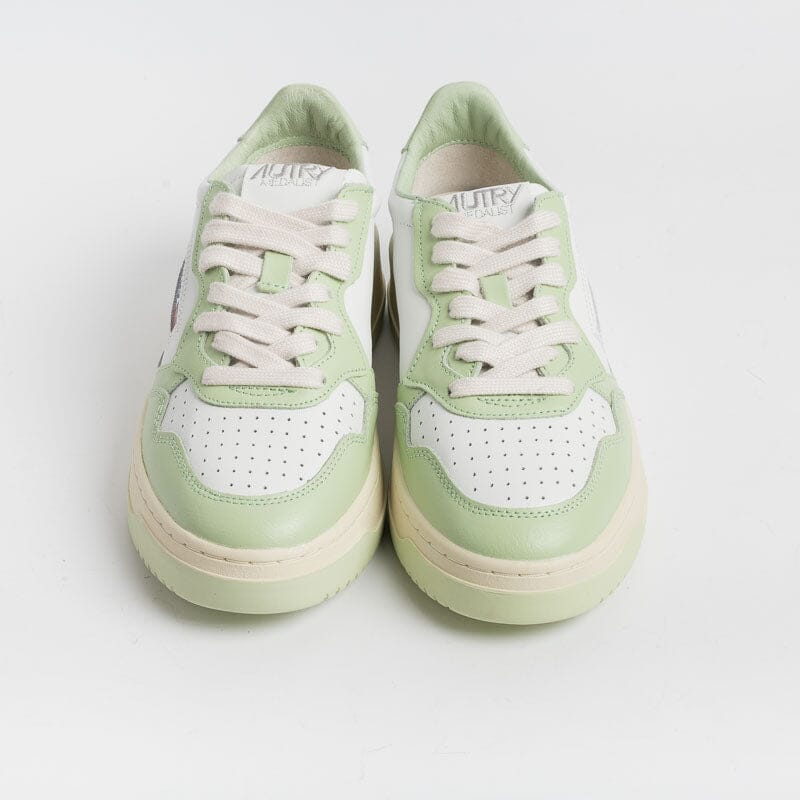 AUTRY - AULW WB24 -Sneakers LOW WOM LEAT - Bianco / Verde Scarpe Donna AUTRY - Collezione donna