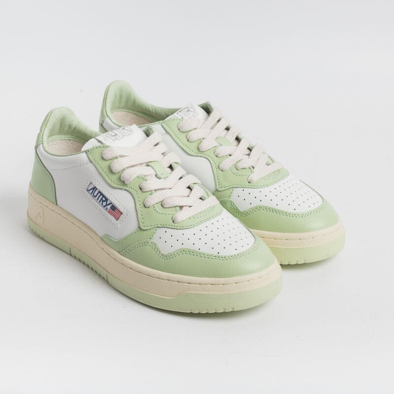 AUTRY - AULW WB24 -Sneakers LOW WOM LEAT - Bianco / Verde Scarpe Donna AUTRY - Collezione donna