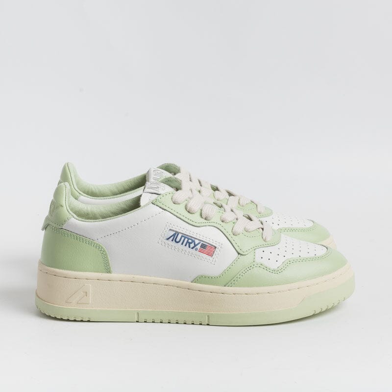 AUTRY - AULW WB24 -Sneakers LOW WOM LEAT - Bianco / Verde Scarpe Donna AUTRY - Collezione donna