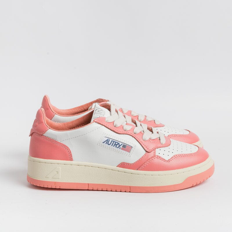 AUTRY - AULW WB22 -Sneakers LOW WOM LEAT - Bianco / Pesca Scarpe Donna AUTRY - Collezione donna
