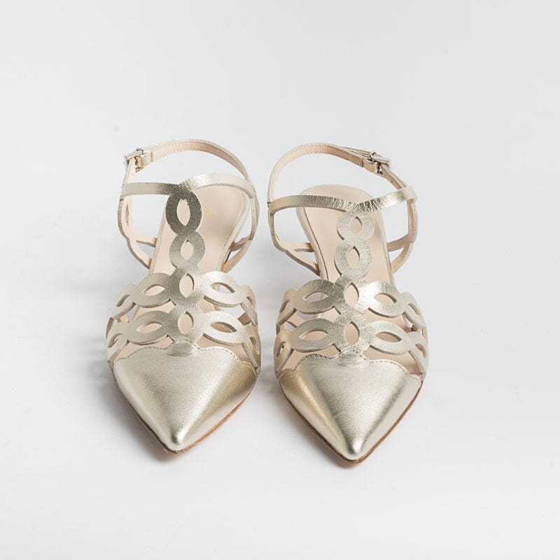 ANNA F. - Sling Back - 1483 - Laminato Platino Scarpe Donna Anna F.