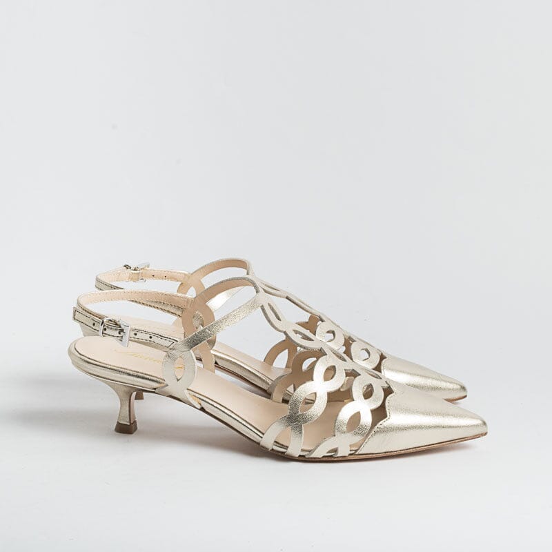 ANNA F. - Sling Back - 1483 - Laminato Platino Scarpe Donna Anna F.