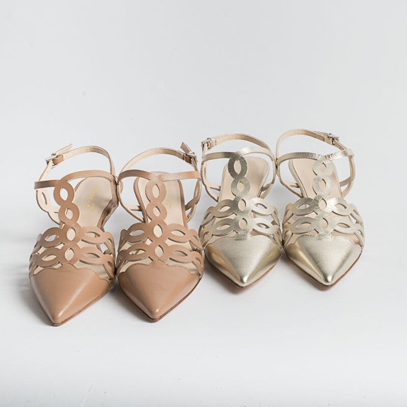 ANNA F. - Sling Back - 1483 - Laminato Platino Scarpe Donna Anna F.