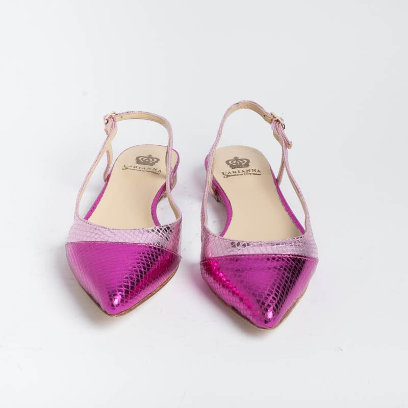 L' ARIANNA - Sling Back - CH2006 - Serpente laminato Fuxia Scarpe Donna L'Arianna