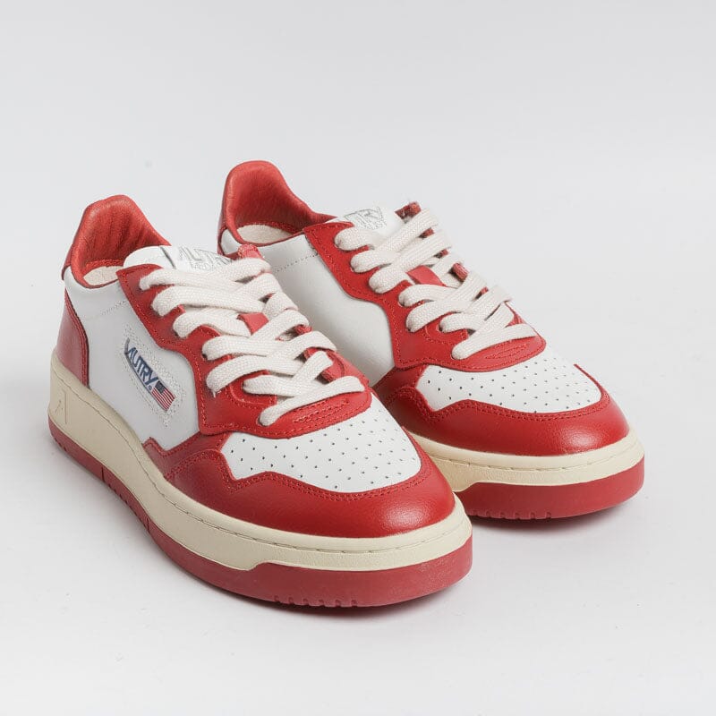 AUTRY - AULW WB02 - Sneakers LOW WOM LEAT - Bianco / Rosso Scarpe Donna AUTRY - Collezione donna