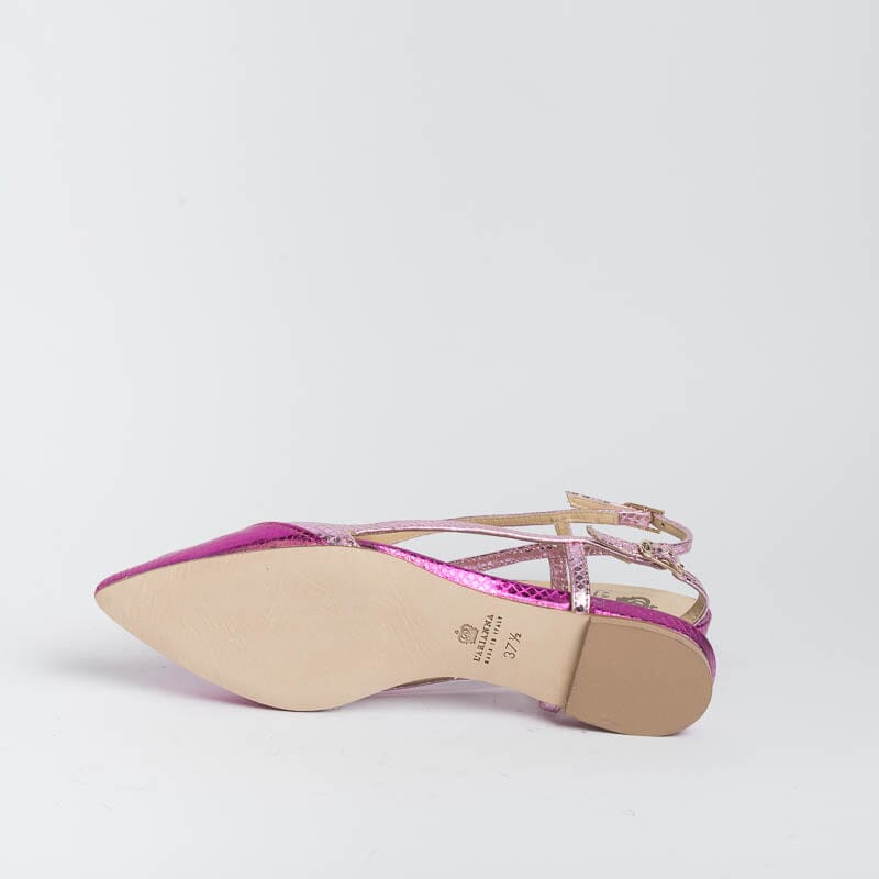 L' ARIANNA - Sling Back - CH2006 - Serpente laminato Fuxia Scarpe Donna L'Arianna