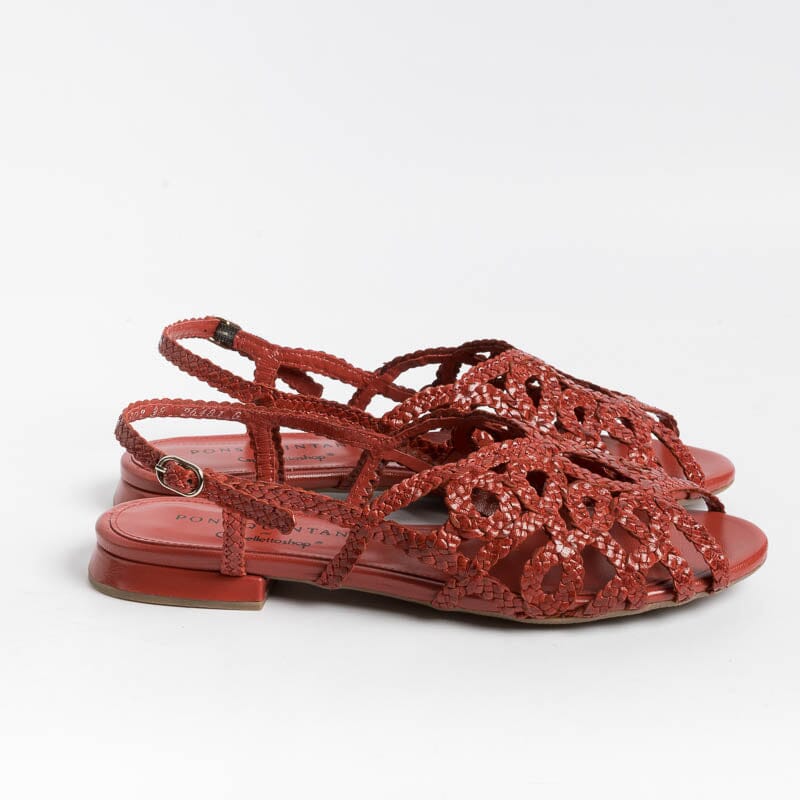 PONS QUINTANA - Sandali bassi ELBA 10302 - Rosso Scarpe Donna PONS QUINTANA