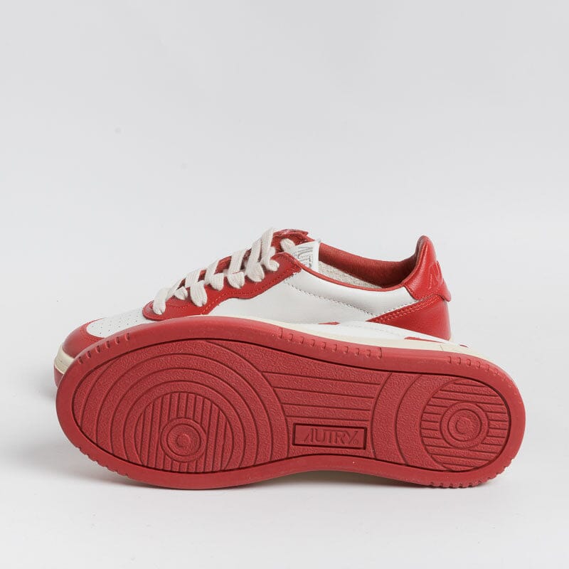 AUTRY - AULW WB02 - Sneakers LOW WOM LEAT - Bianco / Rosso Scarpe Donna AUTRY - Collezione donna