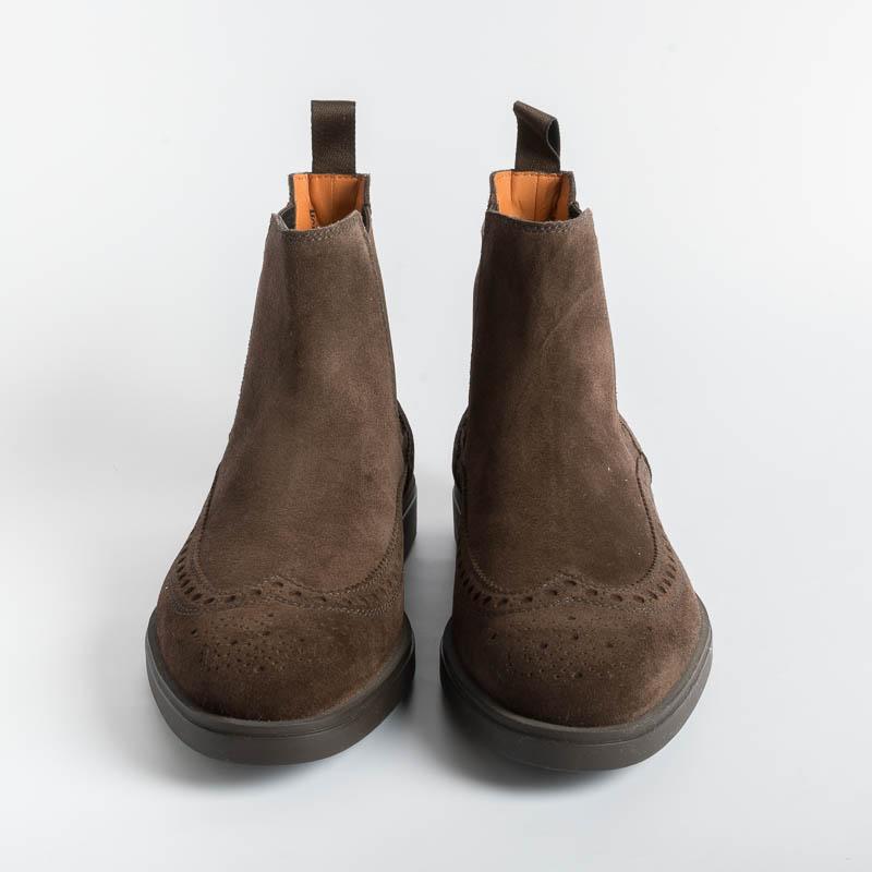 SANTONI - Ankle boots - MGDT 17777D - Brown suede Santoni Men's Shoes - Men's Collection