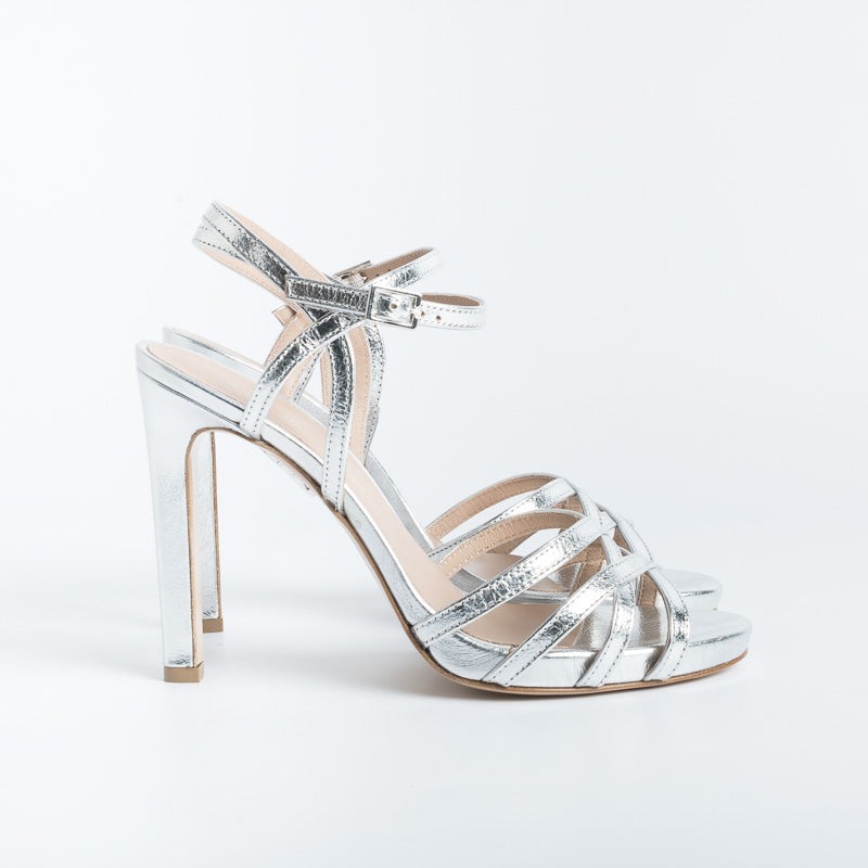 CappellettoShop - Sandali Lilyan3 - Laminato Argento Scarpe Donna CAPPELLETTO 1948