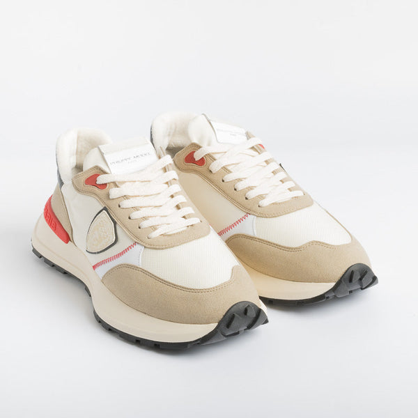 PHILIPPE MODEL - ATLU WP02 - Antibes - Beige / Red Men's Shoes Philippe Model Paris