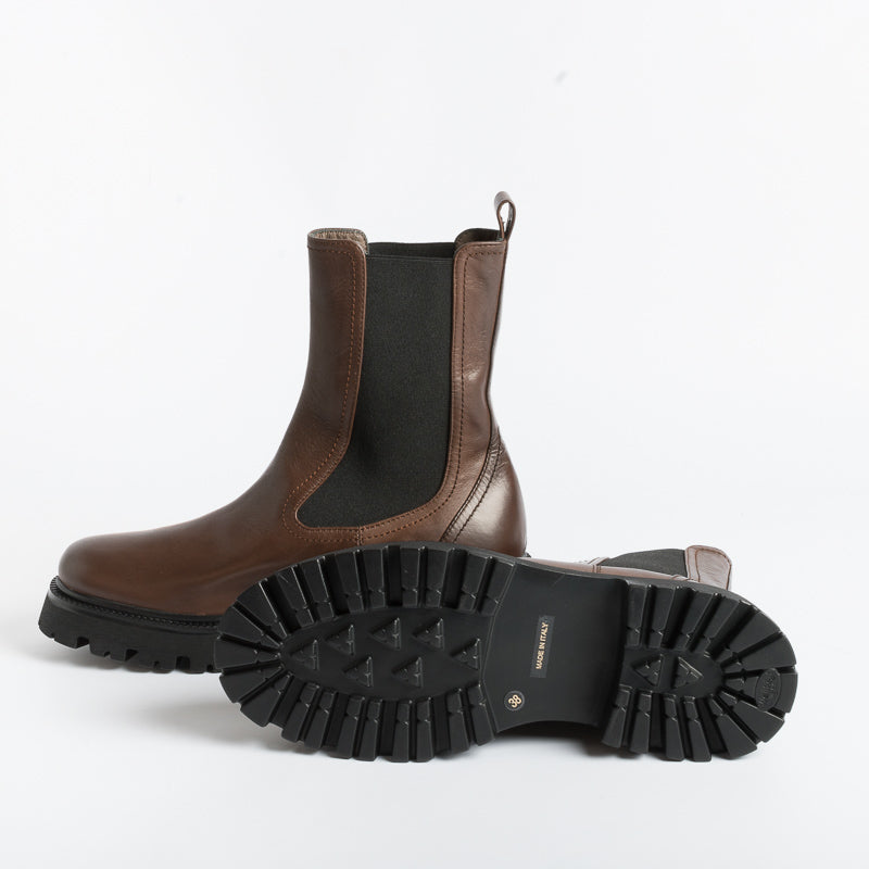 CappellettoShop - Ankle boot - Gange S3501 - Cacao Leather Shoes Woman CAPPELLETTO 1948