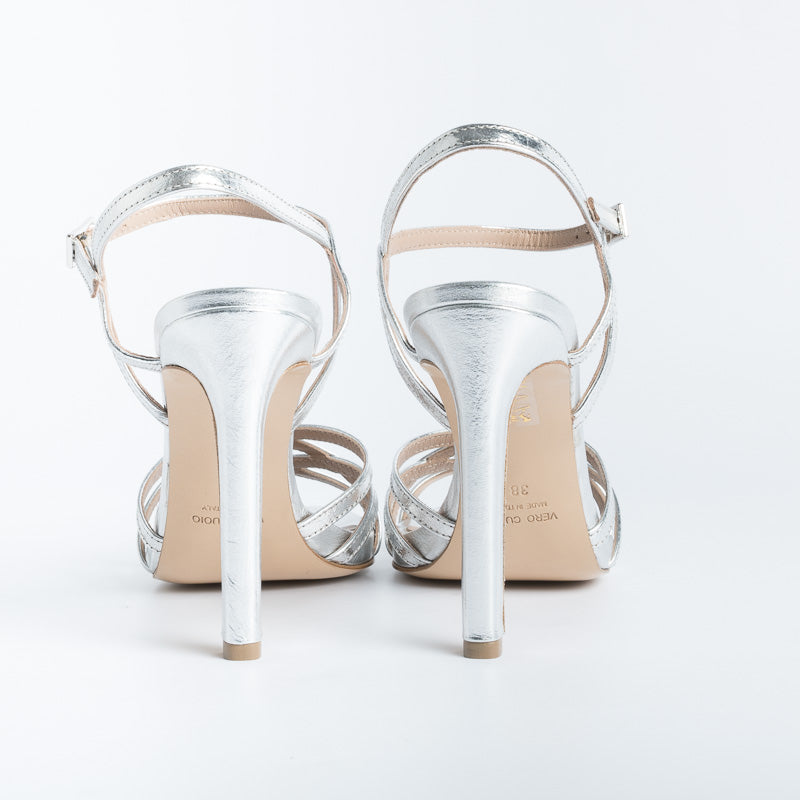 CappellettoShop - Sandali Lilyan3 - Laminato Argento Scarpe Donna CAPPELLETTO 1948