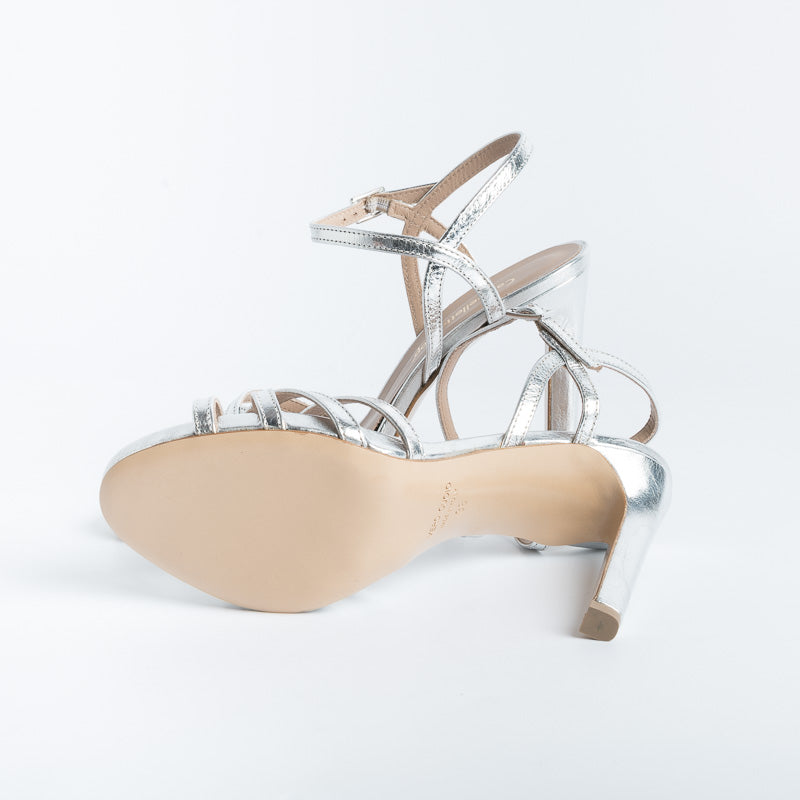 CappellettoShop - Sandali Lilyan3 - Laminato Argento Scarpe Donna CAPPELLETTO 1948