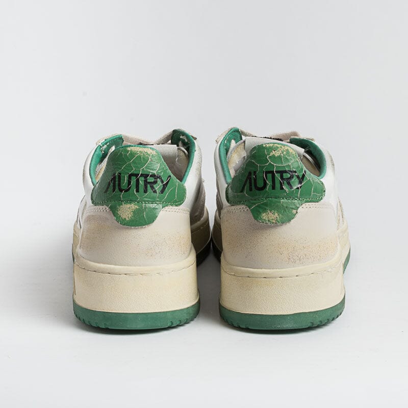 AUTRY - AVLM CL02 - LOW MAN CRACK LEAT VINTAGE - Bianco Verde Scarpe Uomo AUTRY - Collezione uomo
