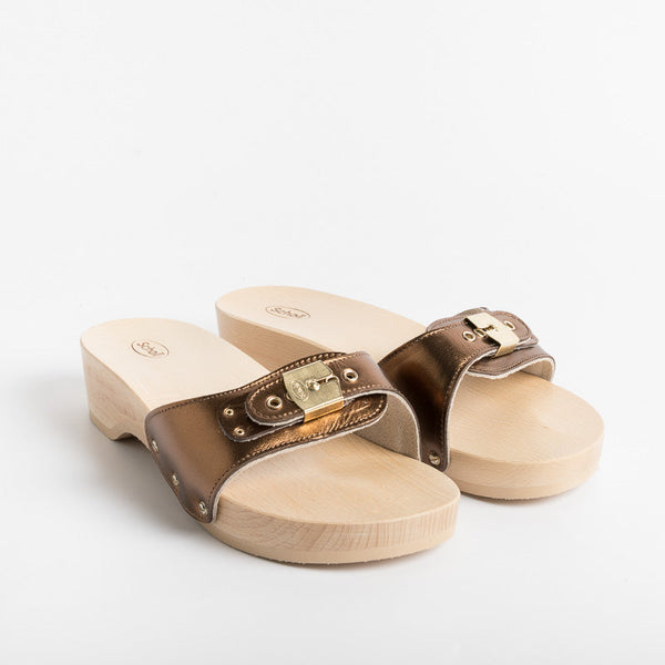Scholl Iconic - Pescura Heel Clogs - 1010 Bronze Shoes Woman SCHOLL ICONIC