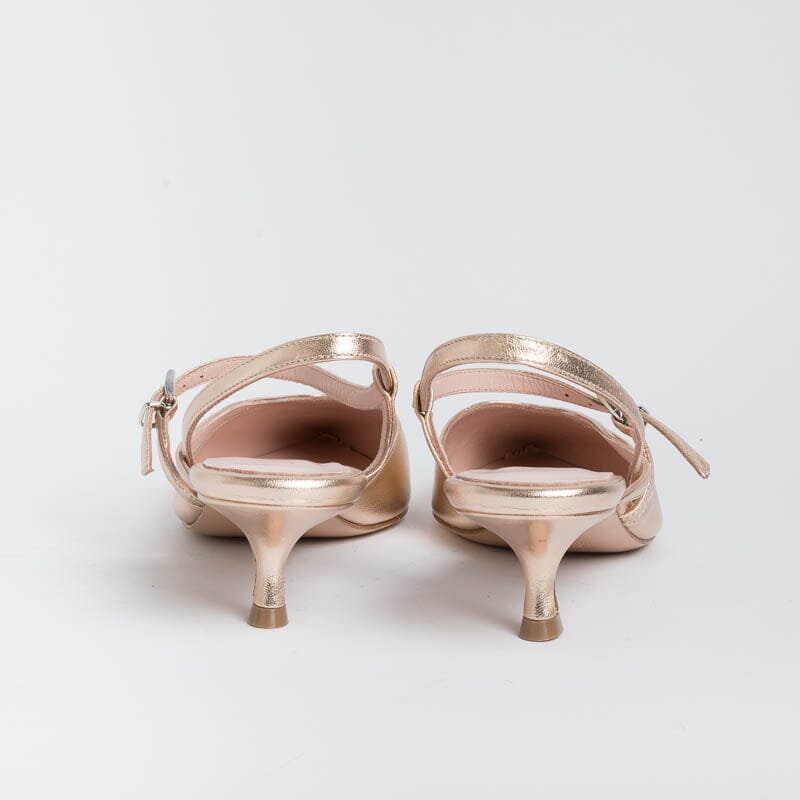 ANNA F. - Sling Back 1318 - Powder Laminate Women's Shoes Anna F.