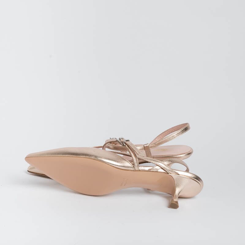 ANNA F. - Sling Back 1318 - Powder Laminate Women's Shoes Anna F.
