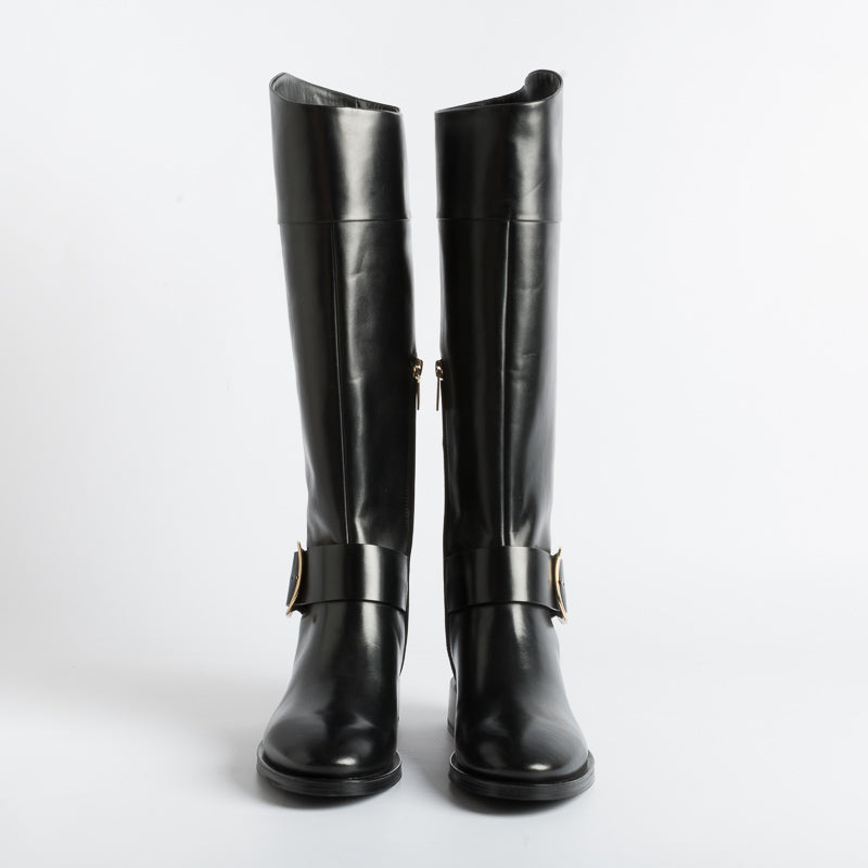 SANTONI - Boots - 70235 - Black Buckle Santoni Women's Shoes - Women's Collection